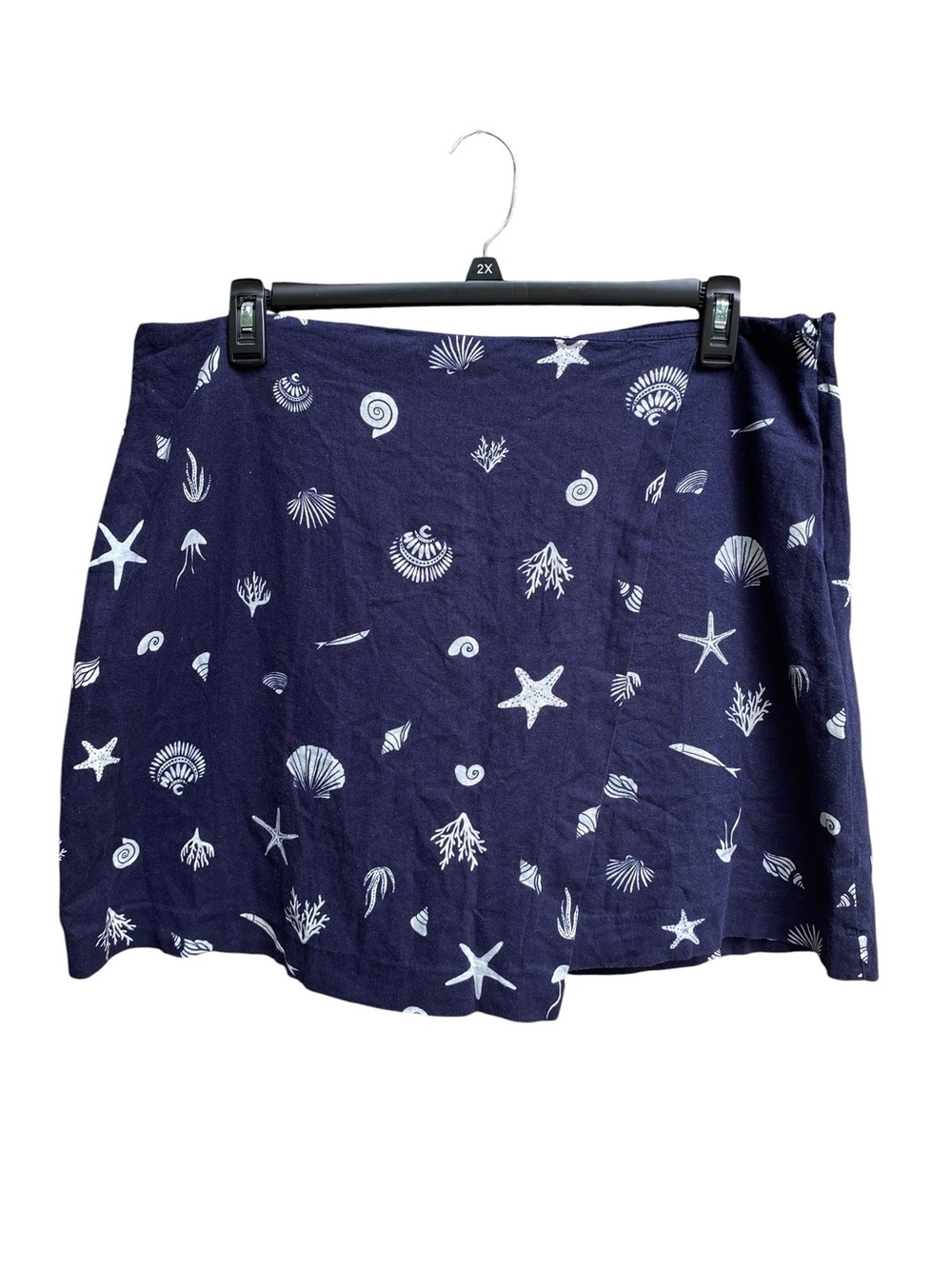 A New Day Linen Blend Nautical Beach Skort Womens Plus Size 16 NWT Linen Blend